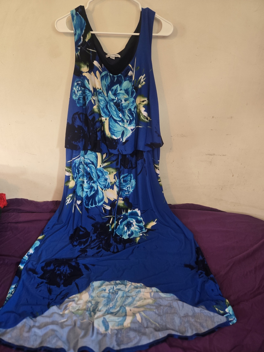 Shelby & Palmer Royal Blue Floral V-Neck Maxi Dress